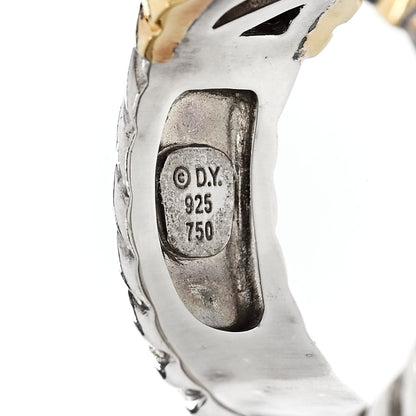 David Yurman Sterling Silver 18K Yellow Gold Yellow Sapphire 10mm Metro Cable Ring 54 7 4 of 4