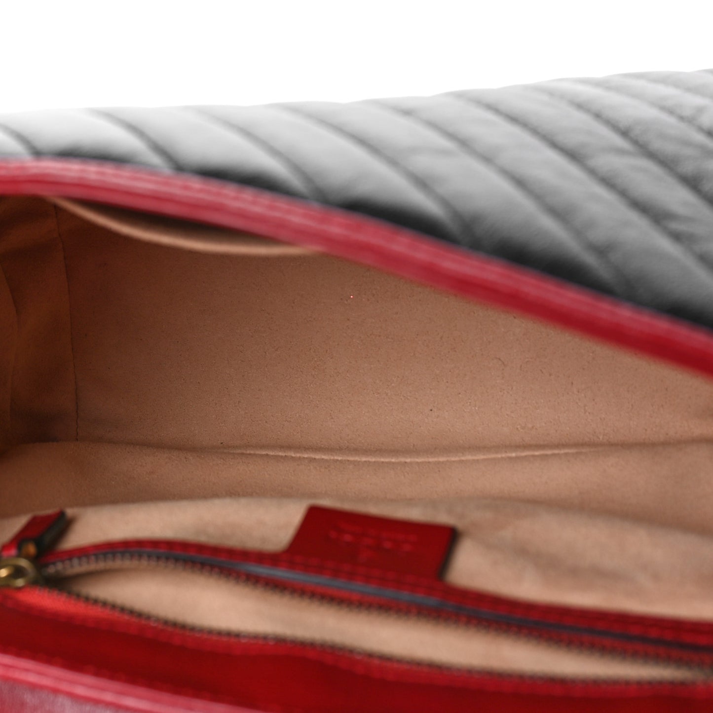 Vintage Effect Calfskin Matelasse Diagonal Small Torchon GG Marmont Top Handle Shoulder Bag Black Romantic Cherry