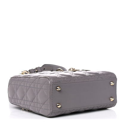 Christian Dior Lambskin Cannage Small Lucky Badges My Lady Dior Grey 3 of 12