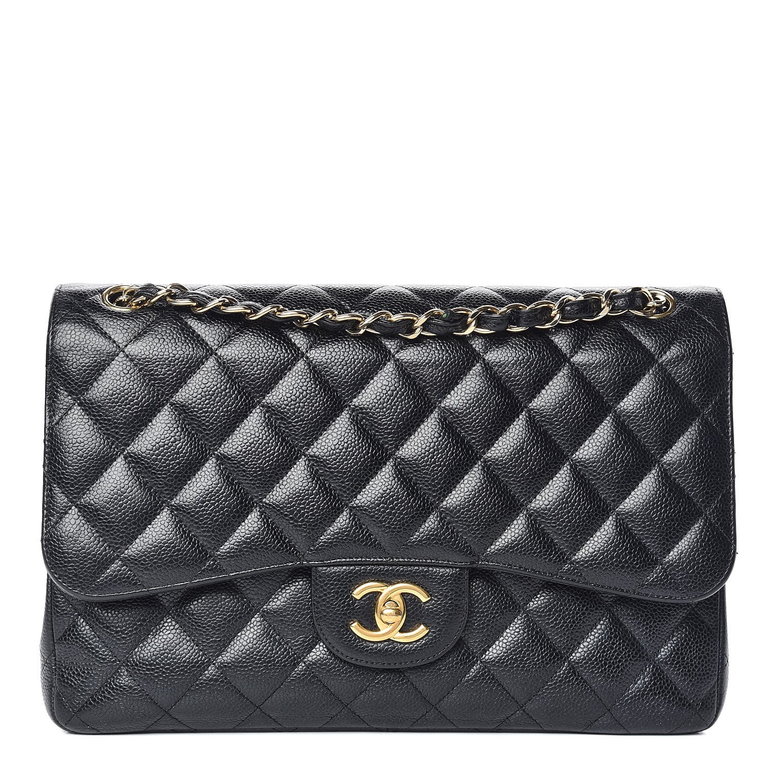 Chanel Caviar Quilted Jumbo Double Flap Black 1 of 12