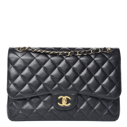 Chanel Caviar Quilted Jumbo Double Flap Black 1 of 12