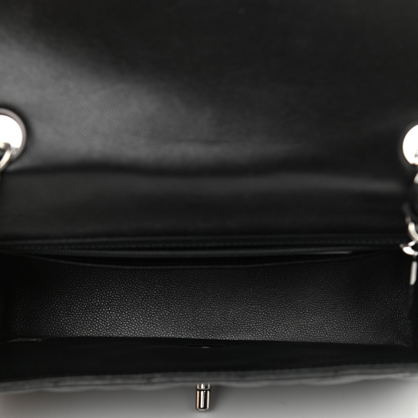 Lambskin Quilted Mini Rectangular Flap Black