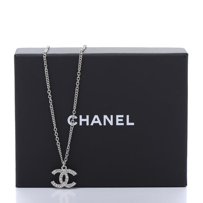 Chanel Crystal CC Necklace Silver 7 of 7