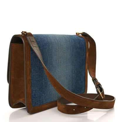 Saint Laurent Denim Carre Satchel Dusty Blue Dark Land 3 of 10