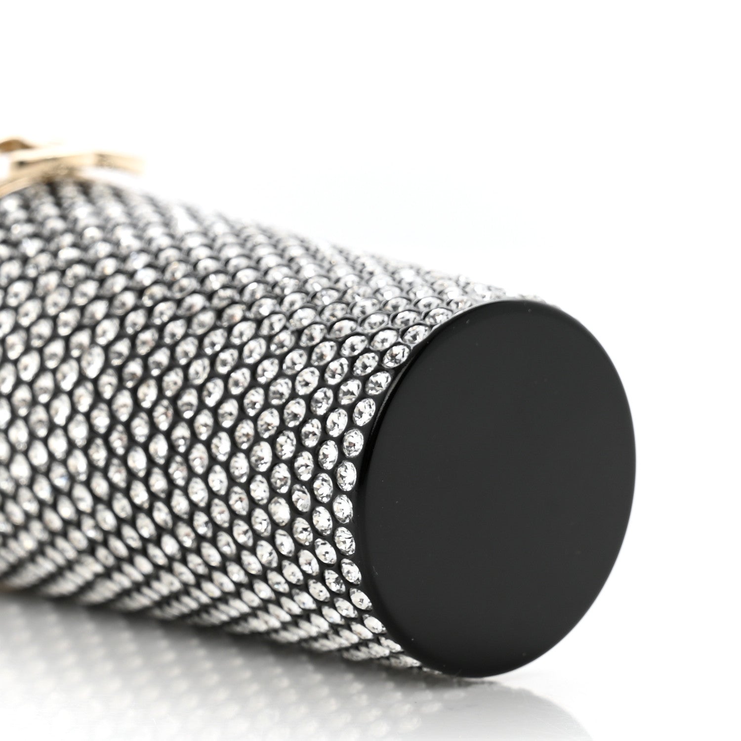 Chanel Metal Resin Lambskin Crystal Lipstick Case Long Necklace On Chain Silver Black Gold 9 of 10