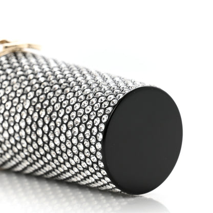 Chanel Metal Resin Lambskin Crystal Lipstick Case Long Necklace On Chain Silver Black Gold 9 of 10