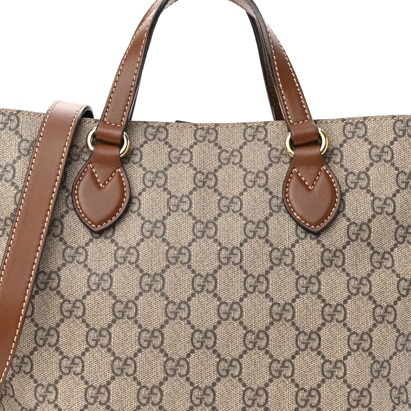 Soft GG Supreme Monogram Small Crossbody Tote Beige Cuir