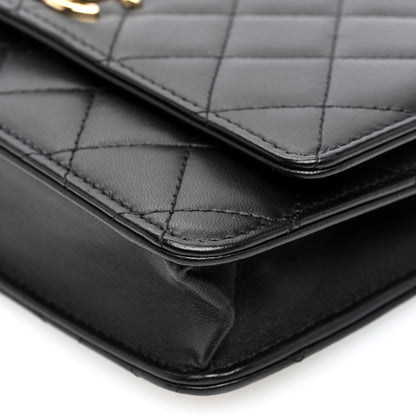 Chanel Lambskin Quilted Trendy CC Wallet On Chain WOC Black 10 of 11