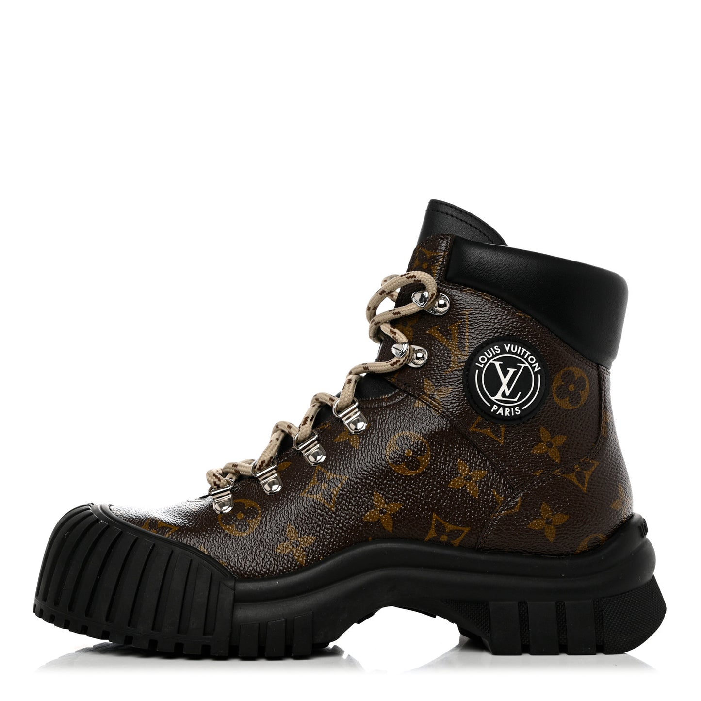 Calfskin Patent Monogram Ruby Flat Ranger Boots 39 Black