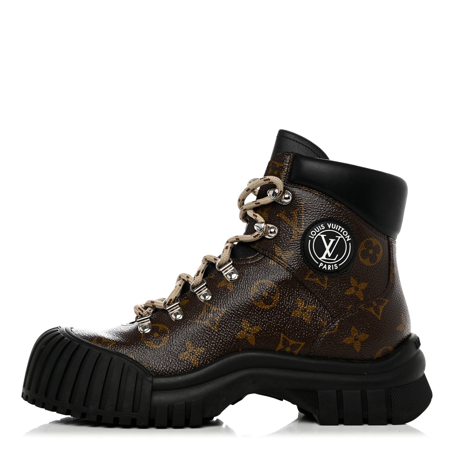 Louis Vuitton Calfskin Patent Monogram Ruby Flat Ranger Boots 39 Black 1 of 9