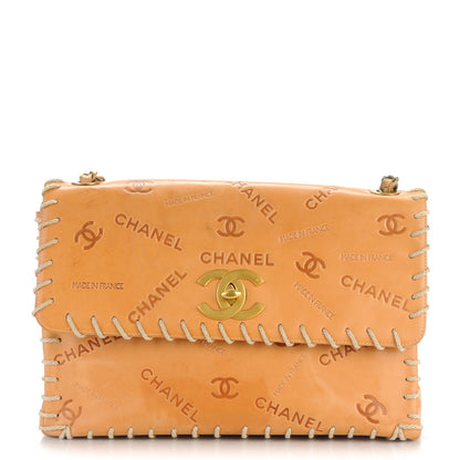 Chanel Calfskin Embossed XL Jumbo Flap Natural 1 of 11