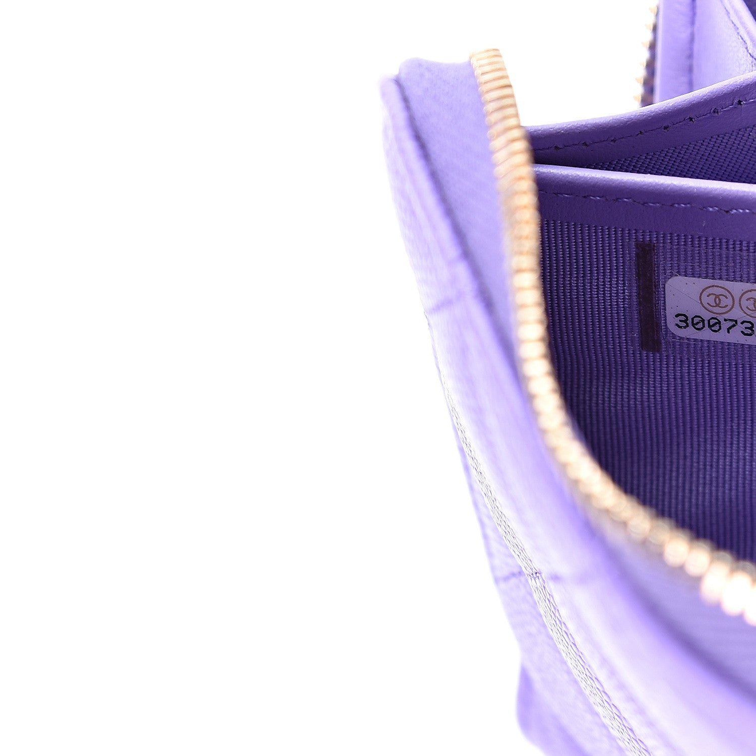 Chanel Caviar Quilted Large Gusset Zip Around Wallet Purple 7 of 10