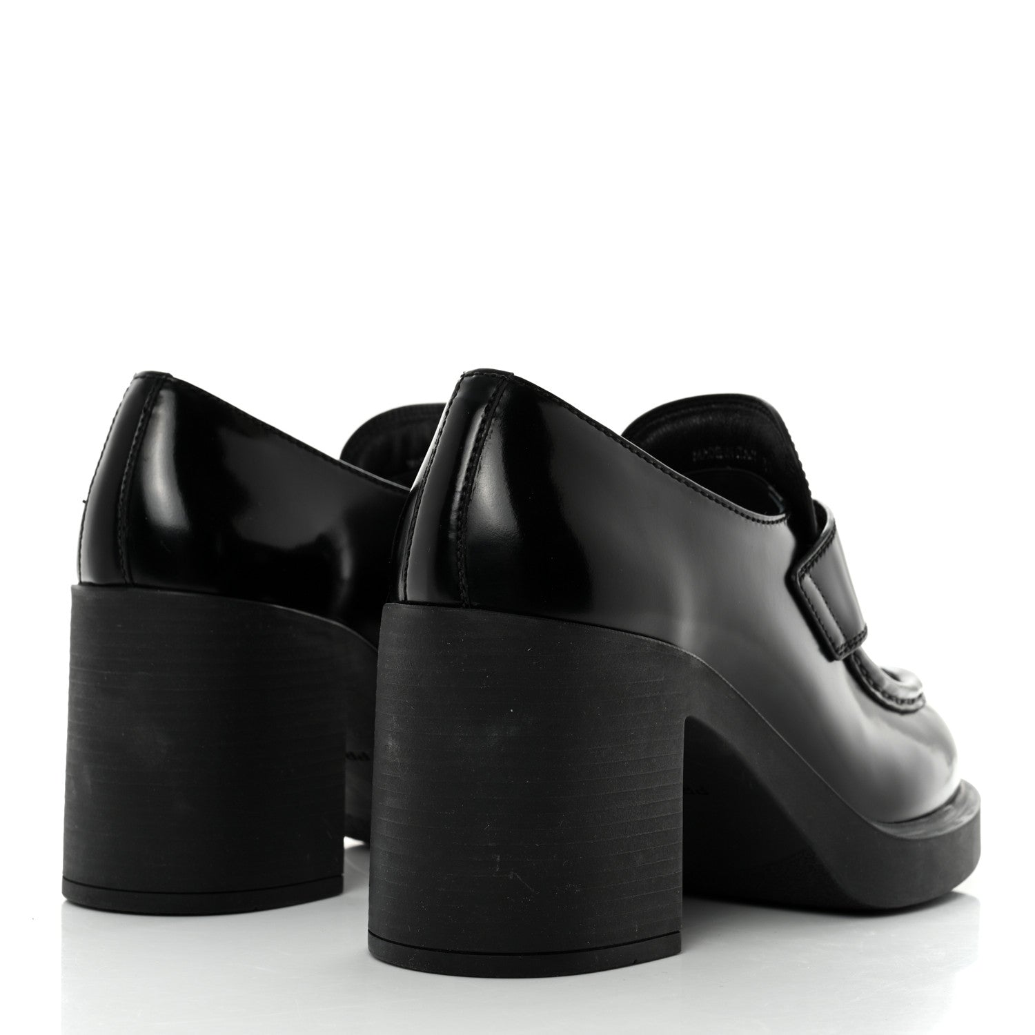 Prada Spazzolato Metal Triangle Logo 85mm Loafers 38 Black 4 of 9