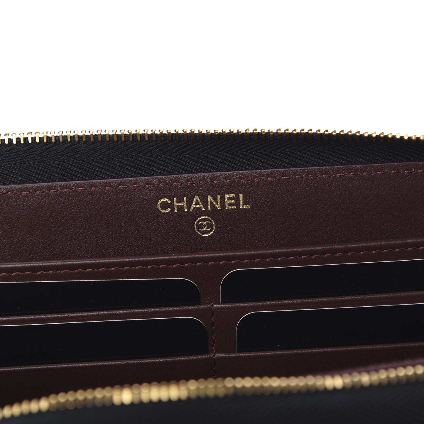 Caviar Quilted Large Gusset Zip Around Wallet Black