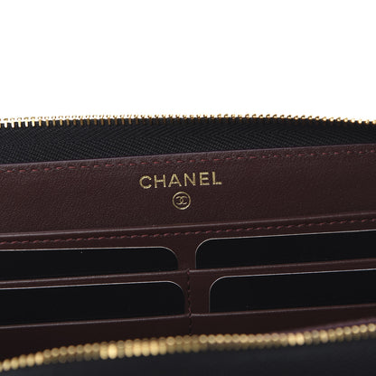Chanel Caviar Quilted Large Gusset Zip Around Wallet Black 11 of 17