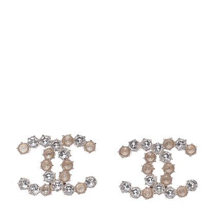 Chanel Crystal CC Earrings Gold 1 of 5