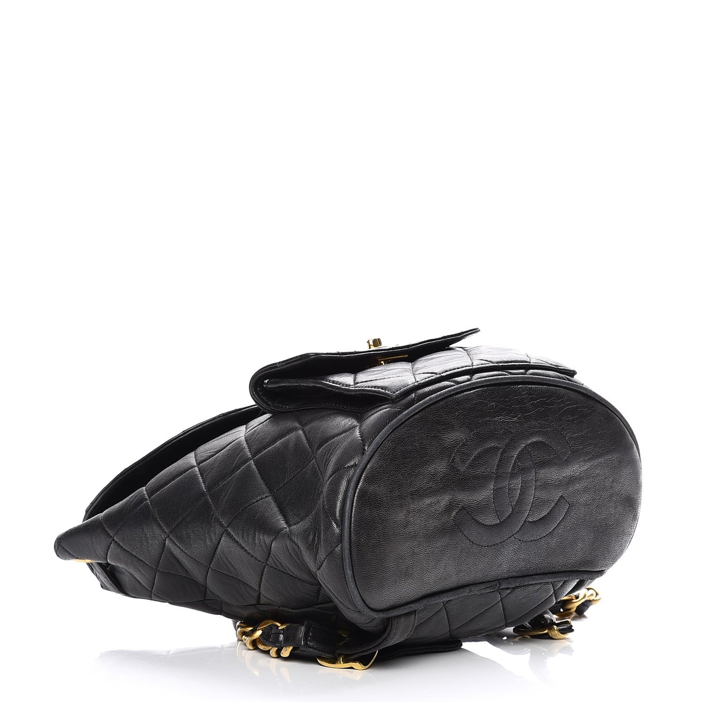 Lambskin Quilted Backpack Black