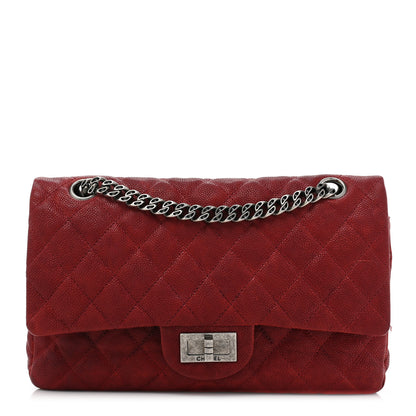 Chanel Washed Caviar Quilted 2.55 Reissue 225 Bijoux Chain Flap Red 1 of 19