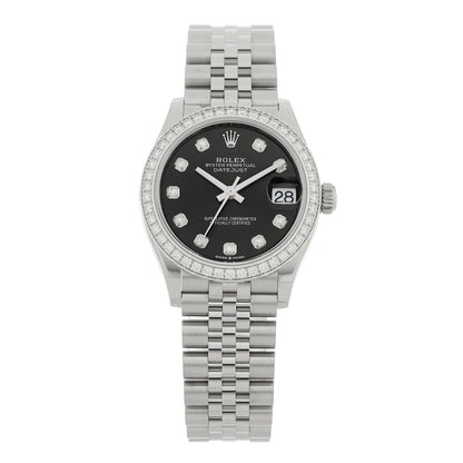Rolex Stainless Steel 18K White Gold Diamond Bezel 31mm Oyster Perpetual Datejust Watch Dark Grey 278384RBR 1 of 5