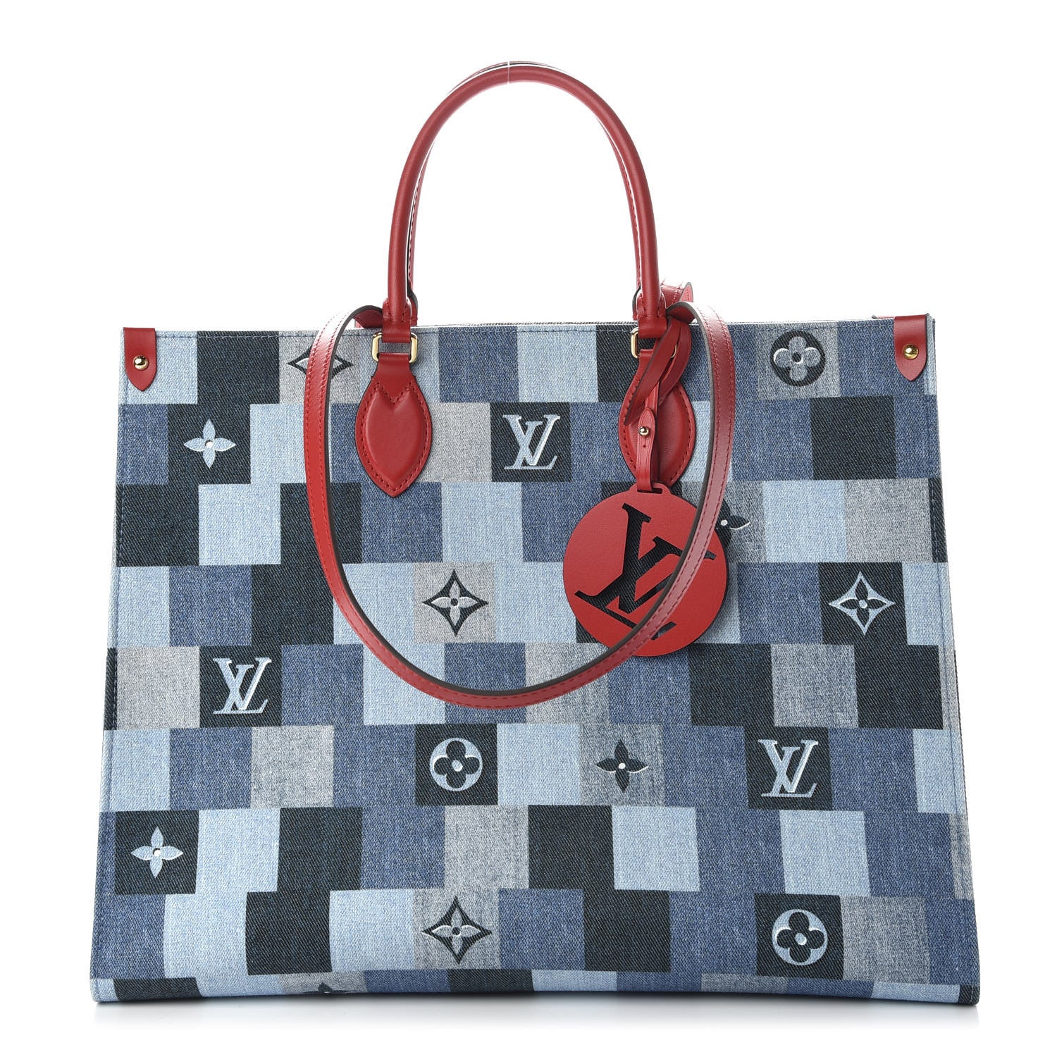 Louis Vuitton Denim Damier Monogram Onthego Blue Rouge 1 of 10