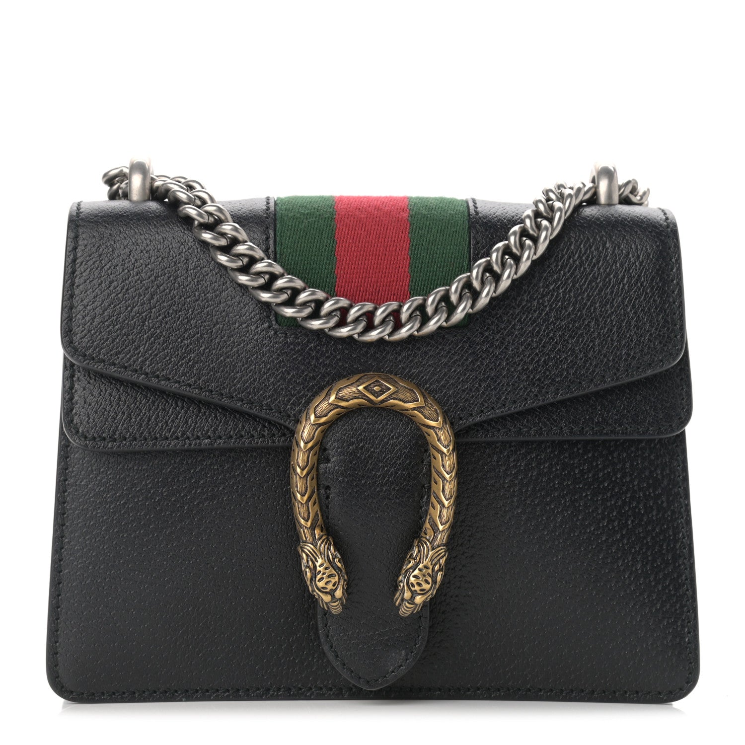 Gucci Calfskin Web Mini Dionysus Shoulder Bag Black 1 of 11