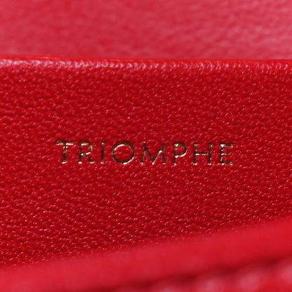 Celine Shiny Calfskin Medium Triomphe Red 7 of 10