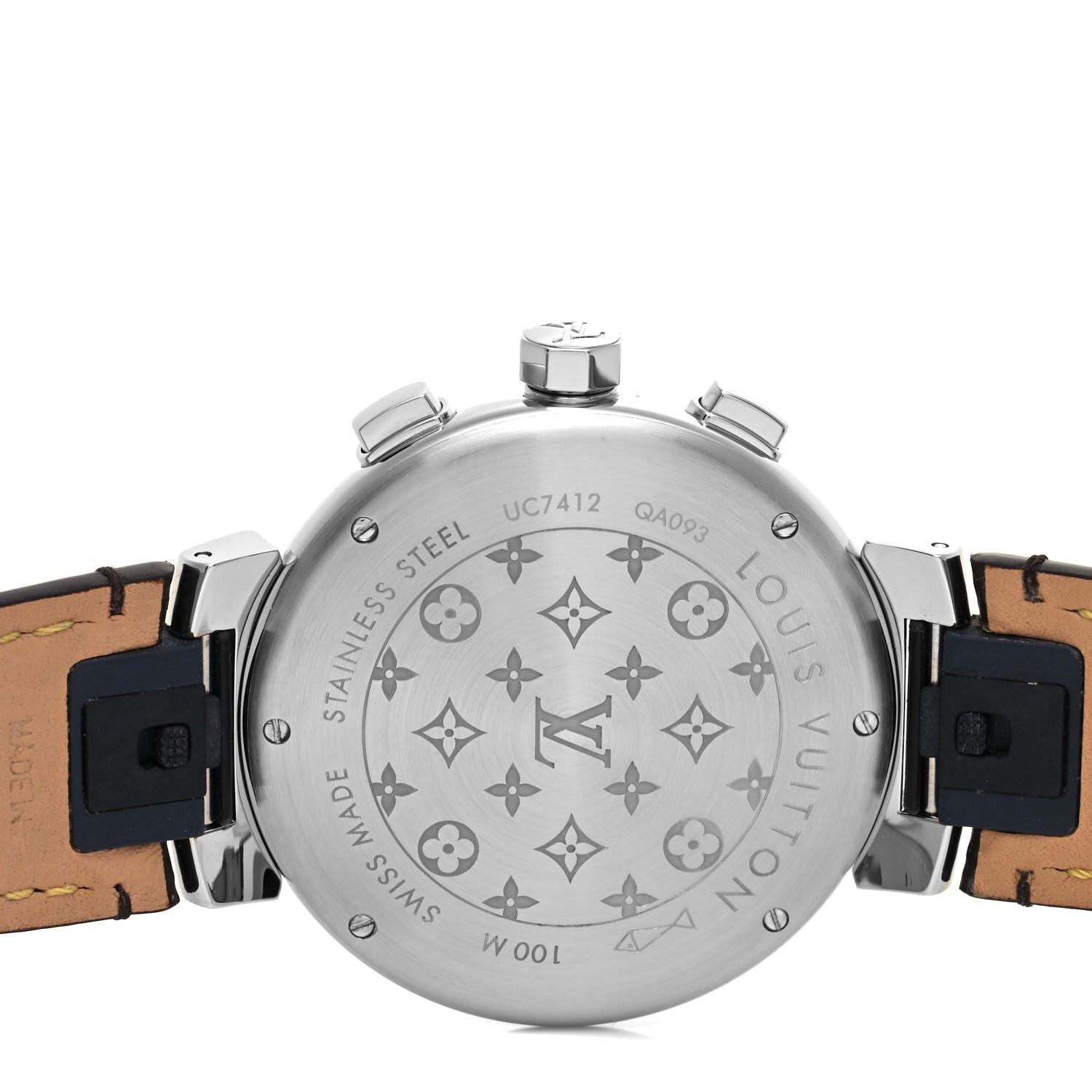 Louis Vuitton Stainless Steel Monogram 39mm Tambour New Wave Quartz Watch 4 of 5