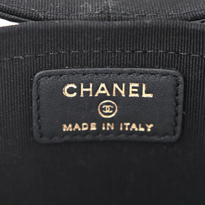 Chanel Lambskin Quilted Round Vanity Case With Chain Black 6 of 11