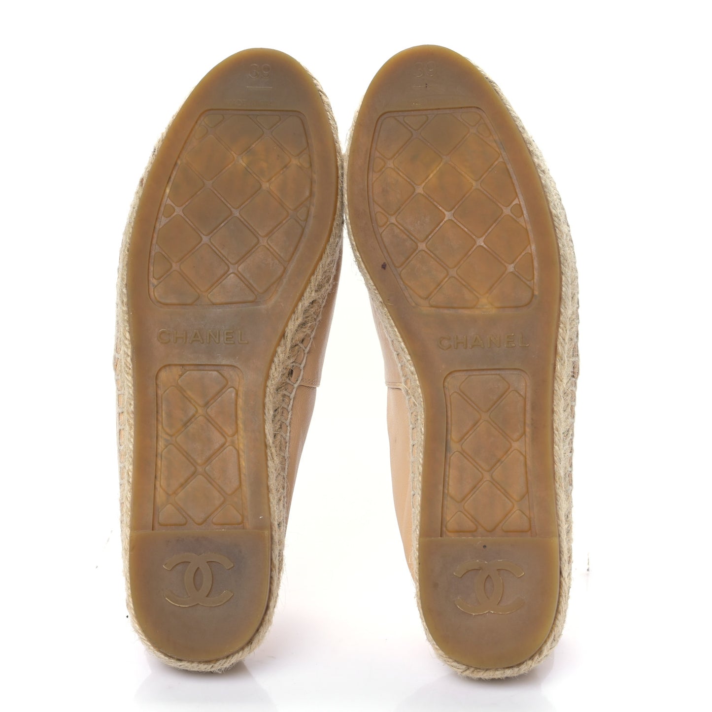 Lambskin CC Espadrilles 39 Beige Black