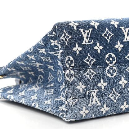 Louis Vuitton Monogram Jacquard Denim Onthego MM Bleu 8 of 10