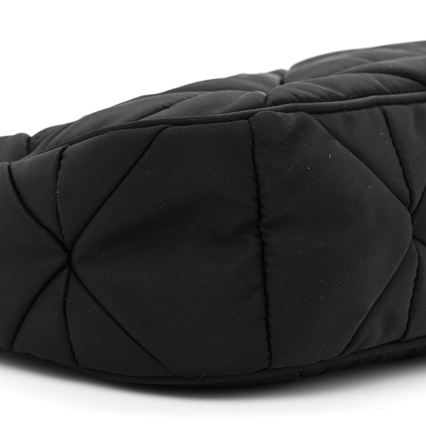 Re-Nylon Triangle Padded Patchwork Shoulder Bag Black