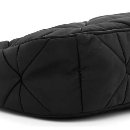 Prada Re-Nylon Triangle Padded Patchwork Shoulder Bag Black 8 of 9