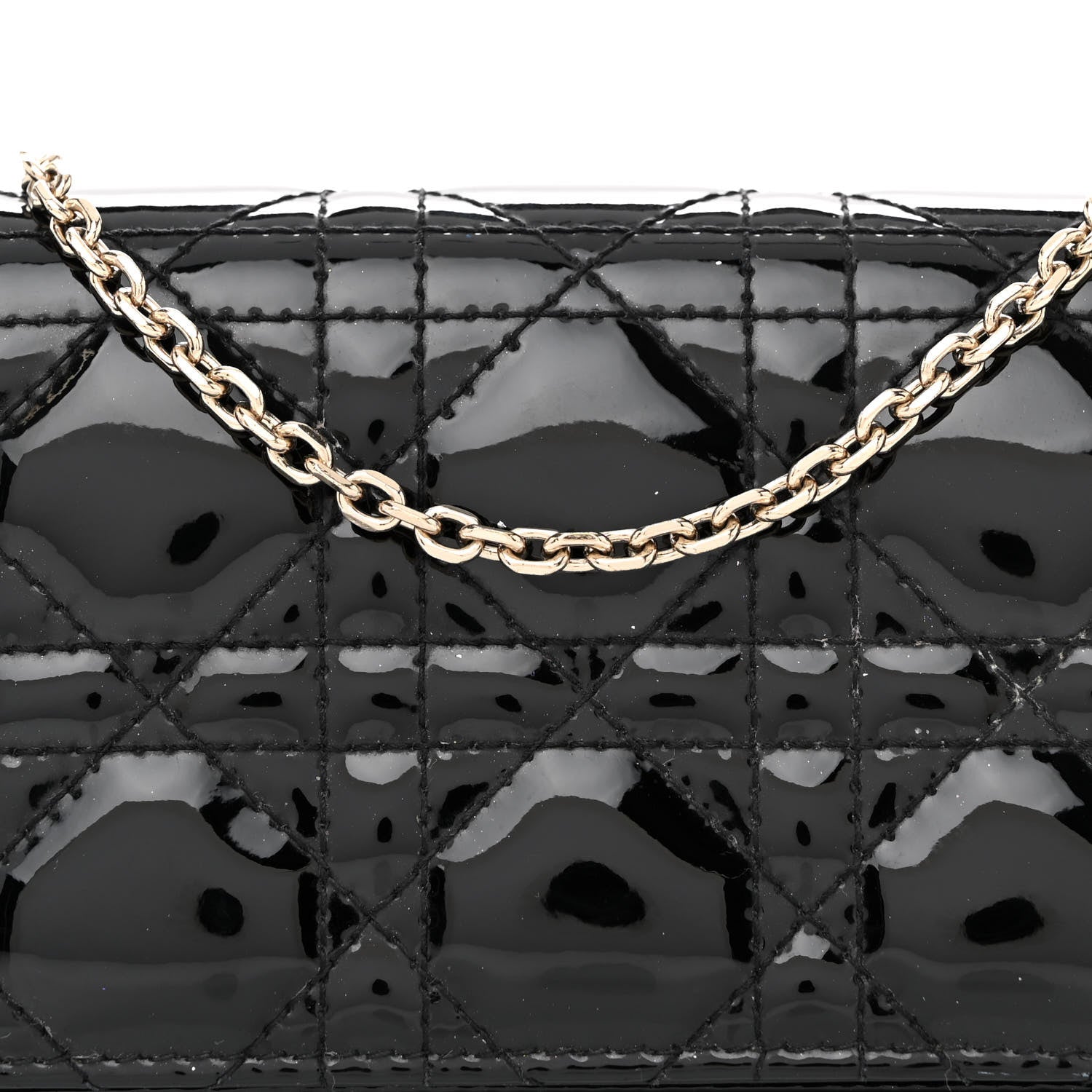 Christian Dior Patent Cannage Nano Lady Dior Pouch Black 8 of 13