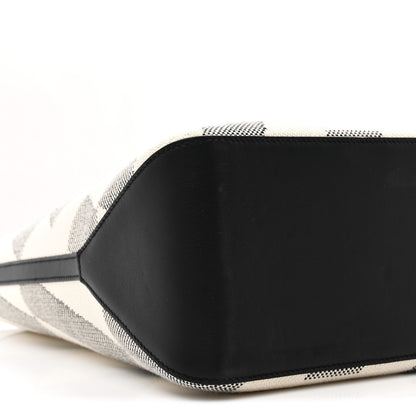 Hermes Swift H Canvas Cabas H En Biais 40 Black Ecru 8 of 9
