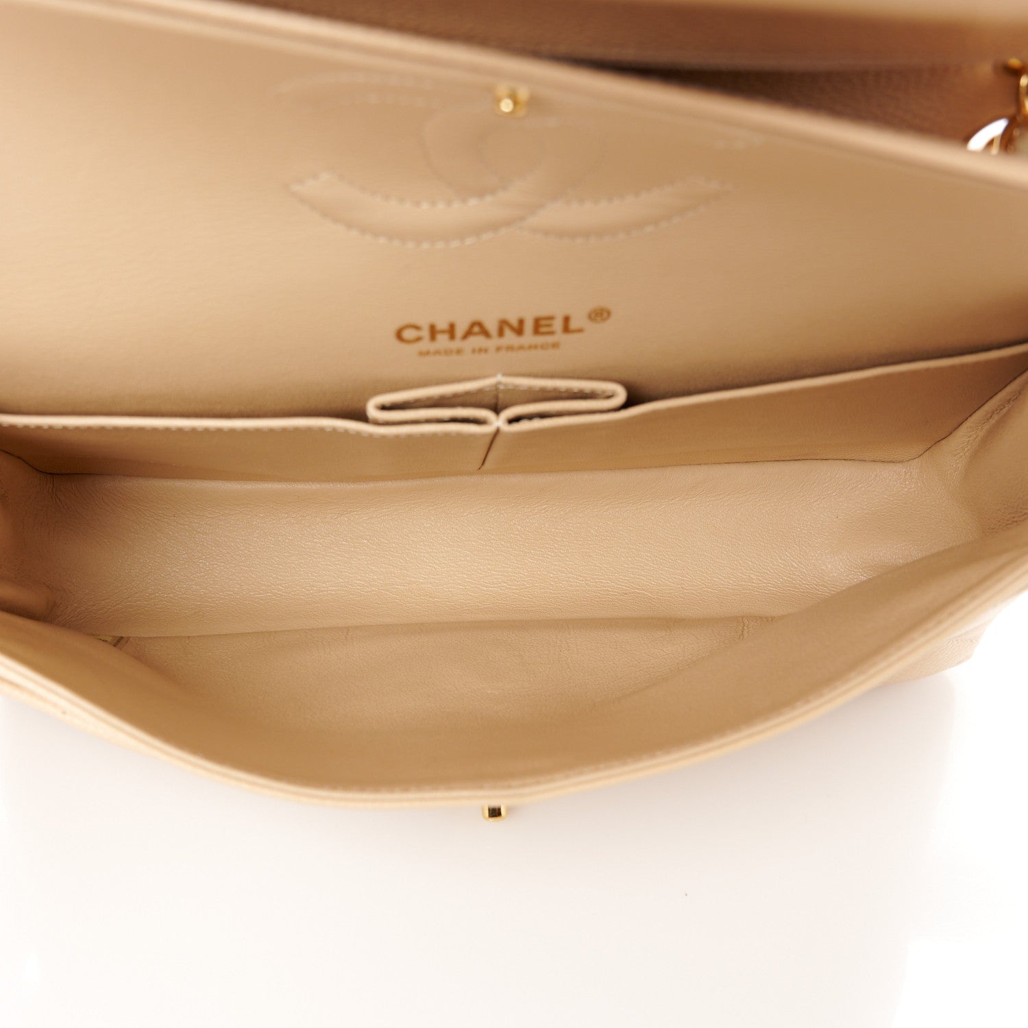 Chanel Caviar Quilted Medium Double Flap Light Beige 5 of 11