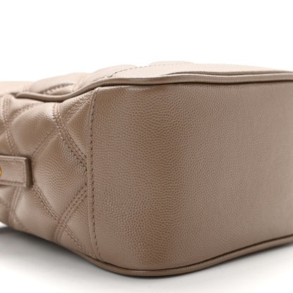 Saint Laurent Grain de Poudre Quilted 80's Vanity Bag Dark Beige 9 of 10