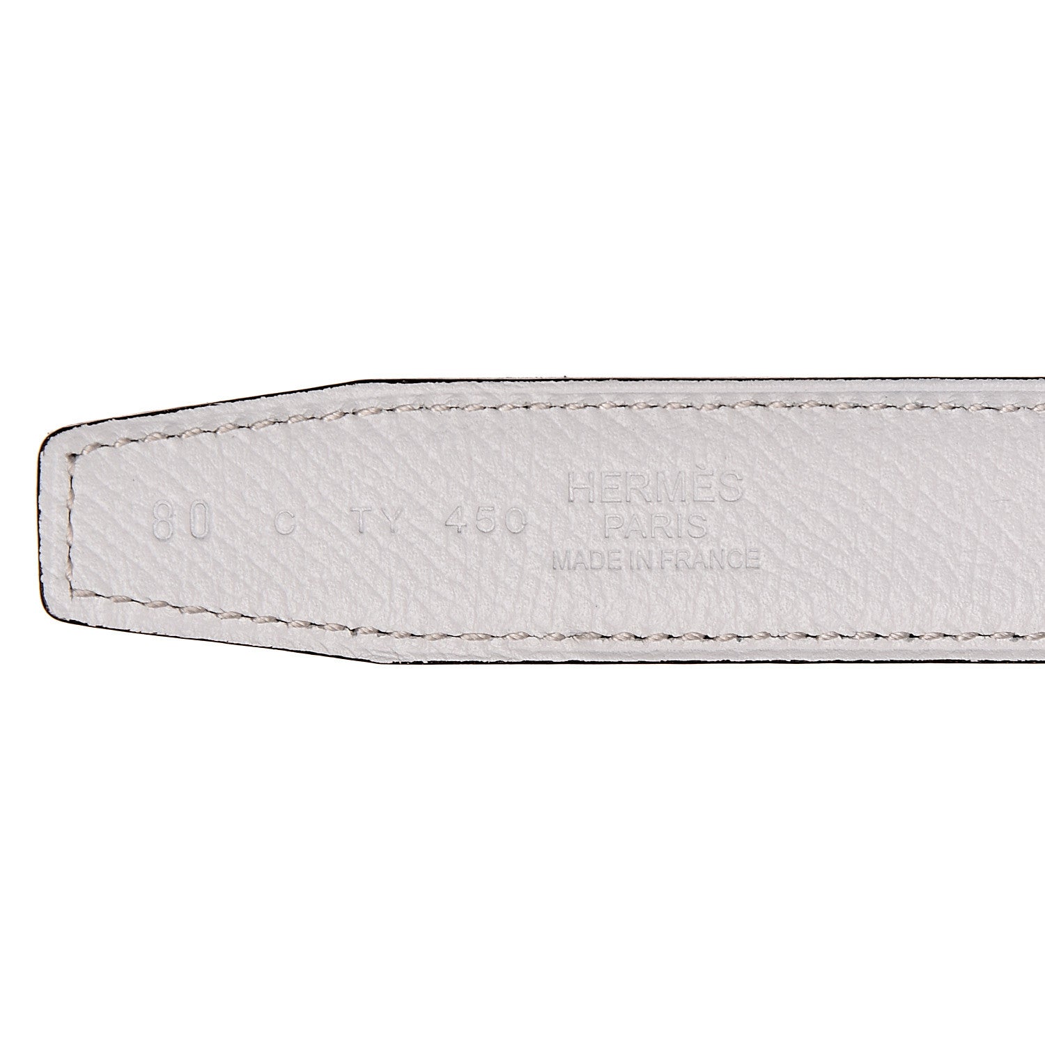 Hermes Swift Epsom 24mm Guilloche H Belt 80 Black White 6 of 7