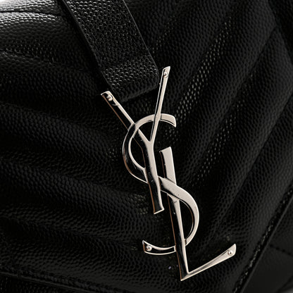 Saint Laurent Grain De Poudre Textured Mixed Matelasse Triquilt Small Monogram Satchel Black 11 of 12
