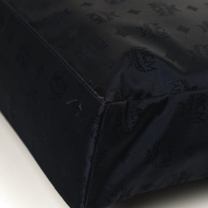 MCM Nylon Monogram Tote Blue 10 of 11