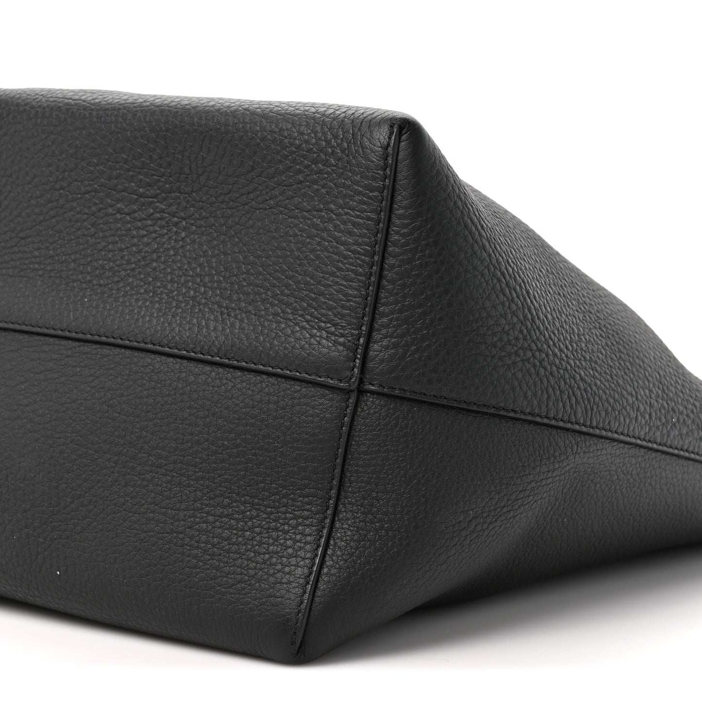 Grained Calfskin Medium N/S Hook Tote Black