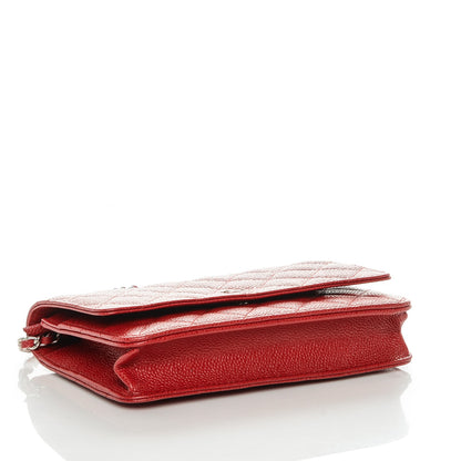 Chanel Caviar Quilted Wallet On Chain WOC Red 4 of 7