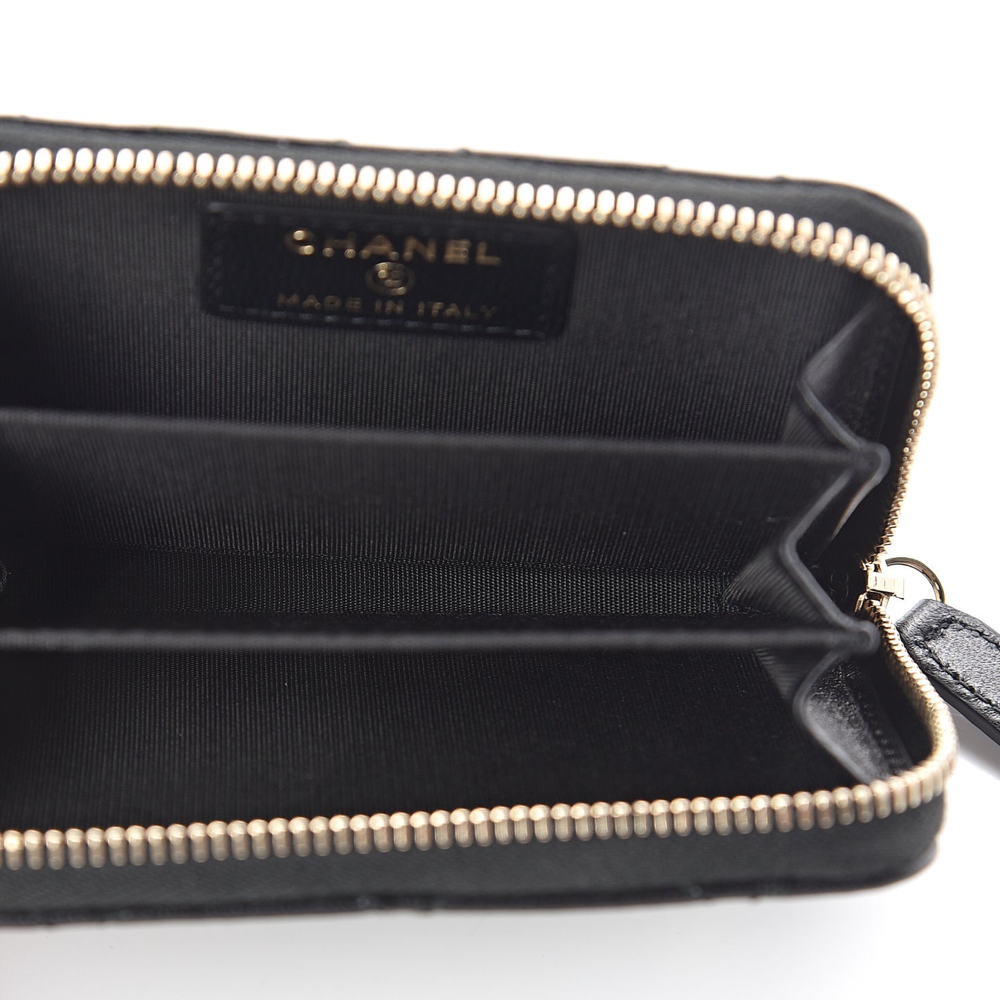 Lambskin Lucky Charms Zip Coin Purse Black