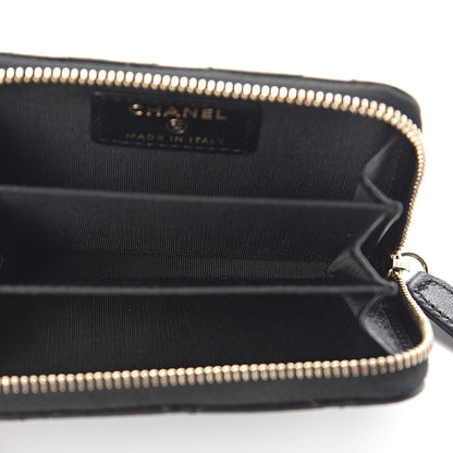 Chanel Lambskin Lucky Charms Zip Coin Purse Black 5 of 8