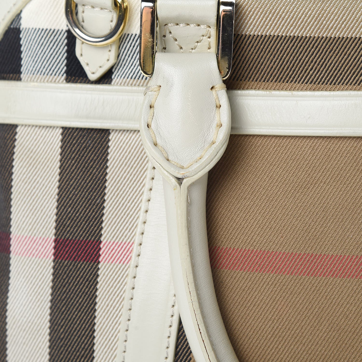 Burberry House Check Bridle Calfskin Small Orchard Bowling Bag White 14 of 18