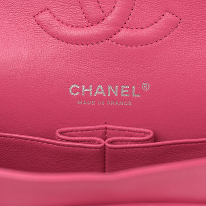Chanel Lambskin Quilted Medium Double Flap Dark Pink 6 of 13