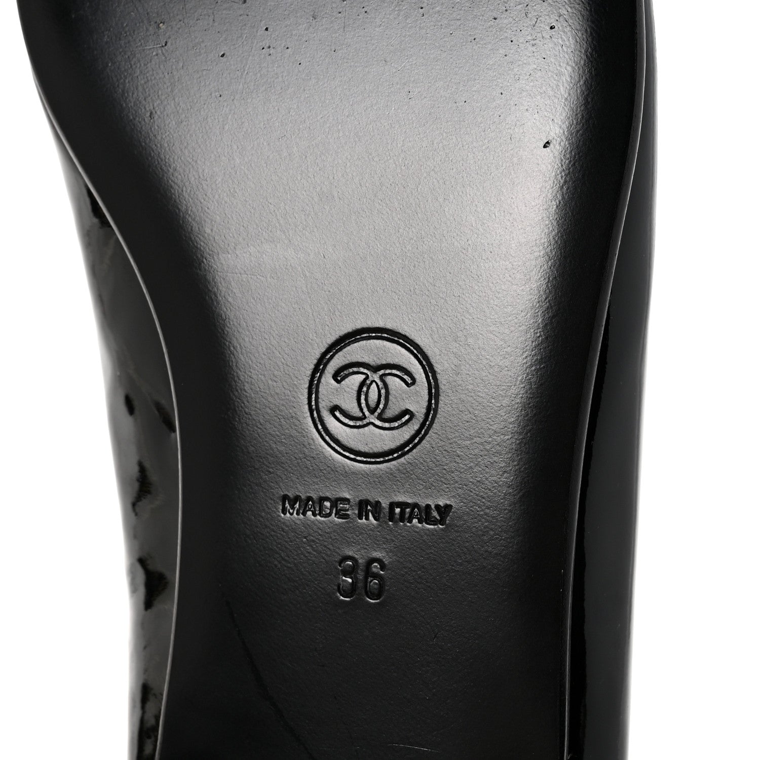 Chanel Patent Cap Toe Ballerina Flats 36 Black 7 of 9