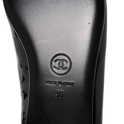 Chanel Patent Cap Toe Ballerina Flats 36 Black 7 of 9
