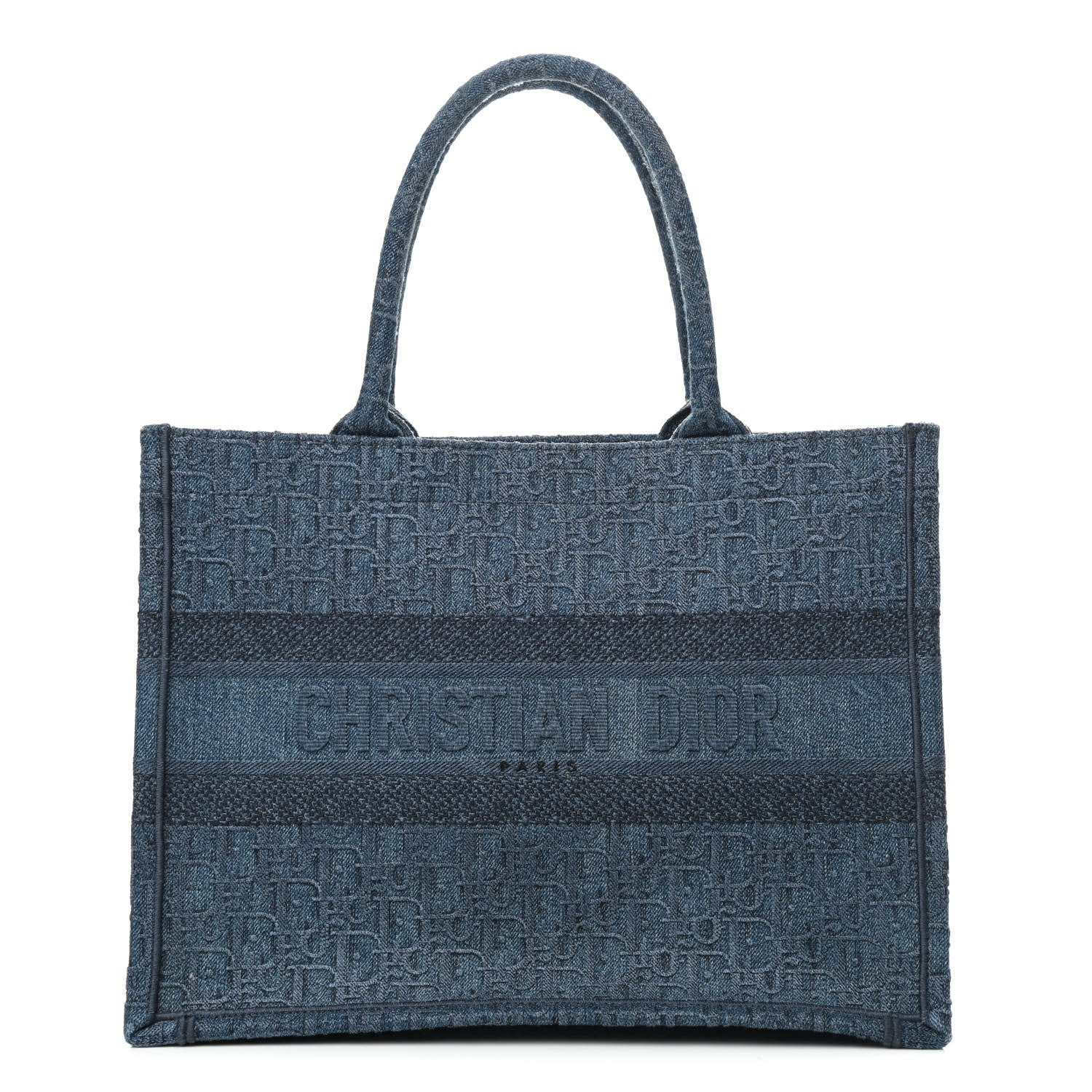 Christian Dior Oblique Denim Medium Book Tote Blue 1 of 14