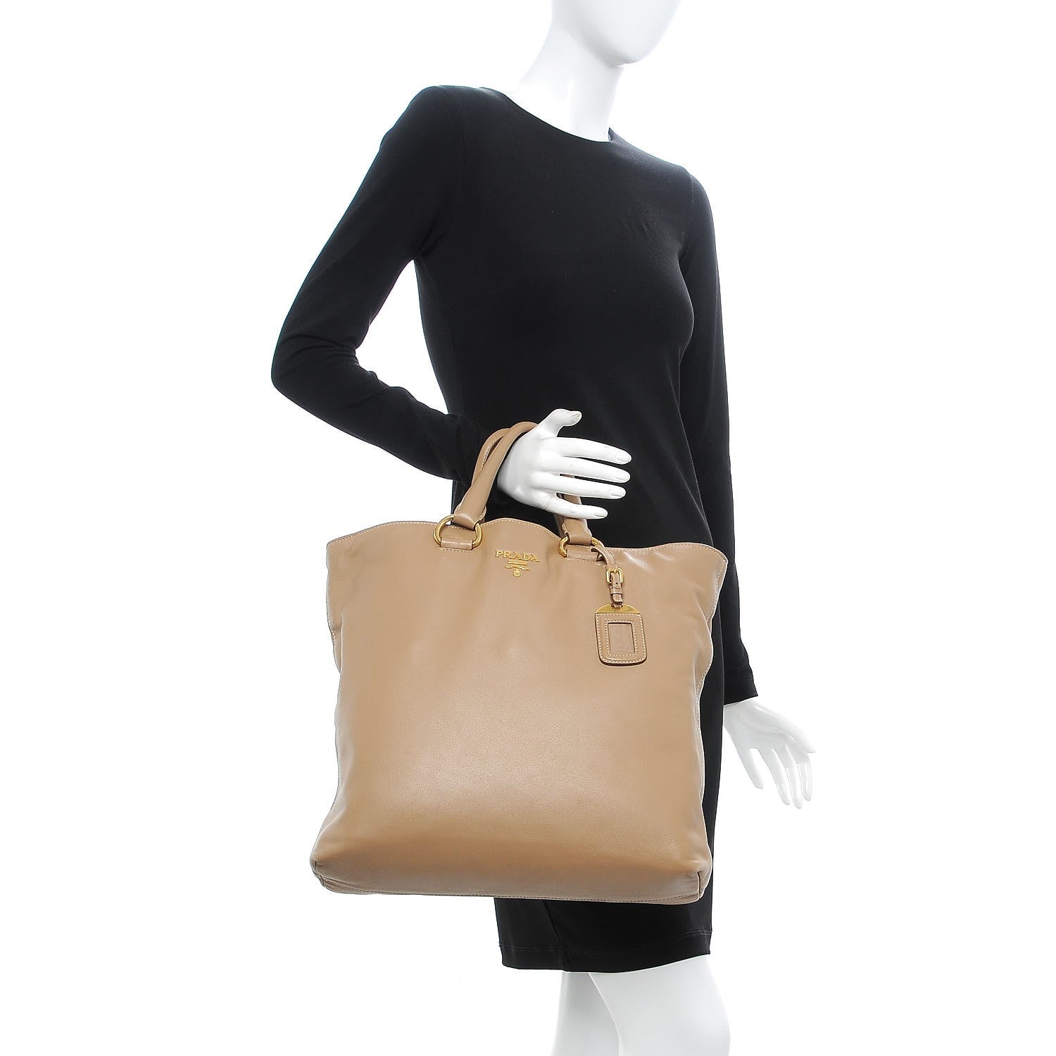 Prada Soft Calf Tote Sughero 3 of 11