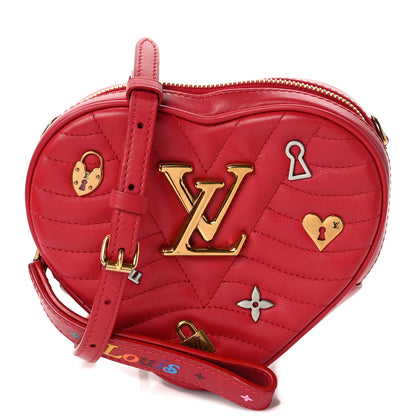 Louis Vuitton Calfskin Embellished New Wave Love Lock Heart Bag Ecarlate 1 of 8